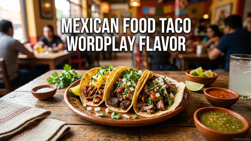 Mexican food taco wordplay flavor
