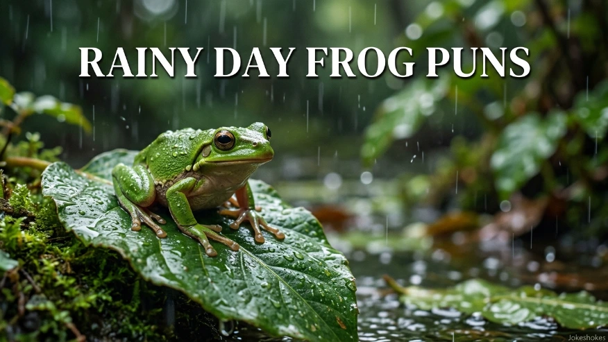 Rainy Day Frog Puns