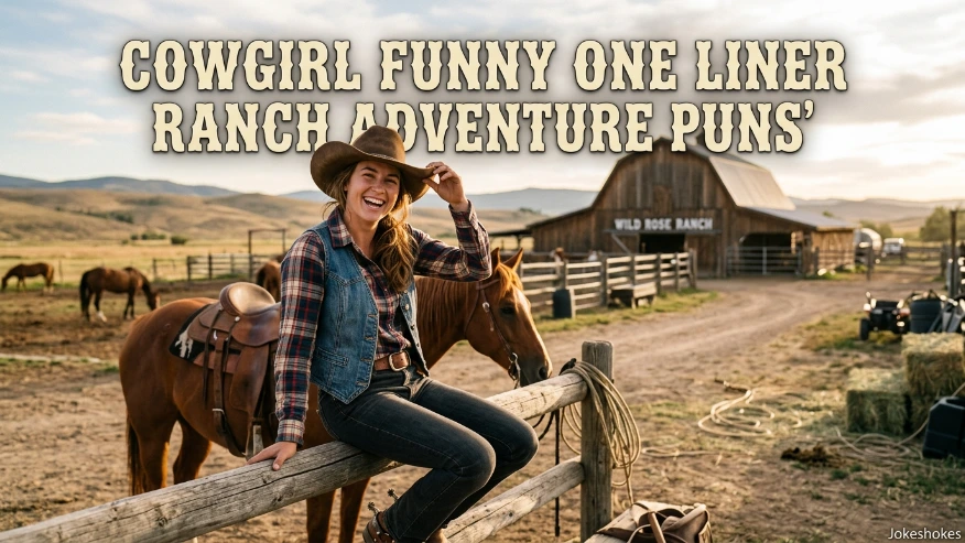 Cowgirl Funny One Liner Ranch Adventure Puns