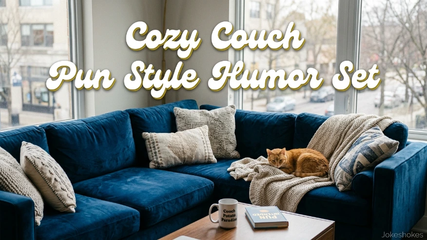 Cozy Couch Pun Style Humor Set
