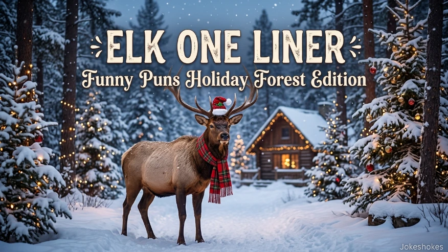 Elk One Liner Funny Puns Holiday Forest Edition