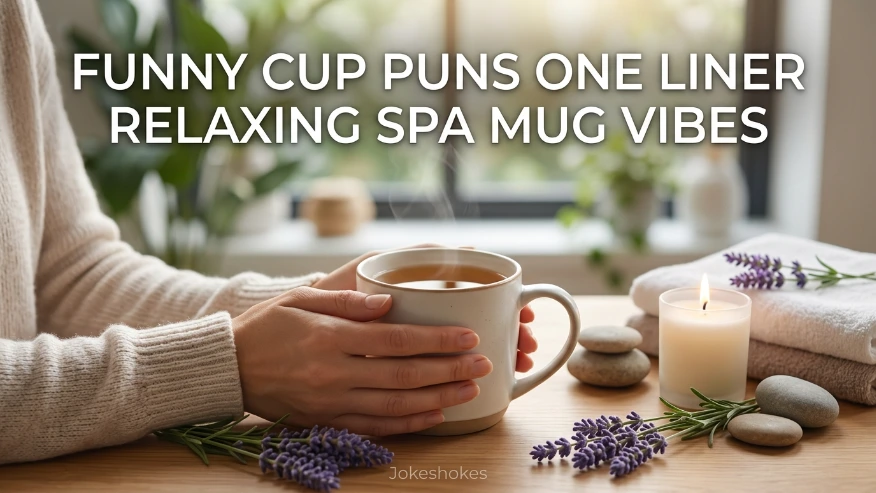 Funny Cup Puns One Liner Relaxing Spa Mug Vibes
