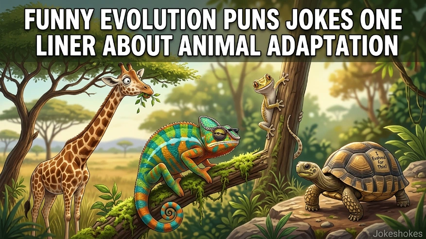 Funny Evolution Puns Jokes One Liner About Animal Adaptation