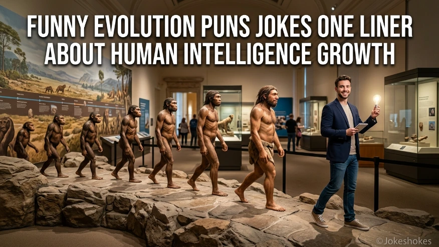 Funny Evolution Puns Jokes One Liner About Human Intelligence Growth