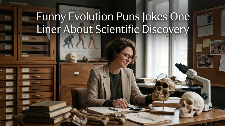 Funny Evolution Puns Jokes One Liner About Scientific Discovery