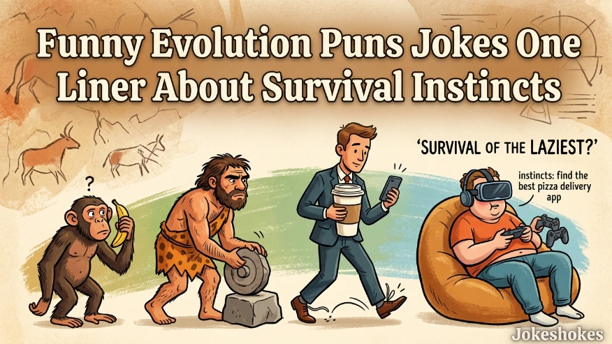 Funny Evolution Puns Jokes One Liner About Survival Instincts
