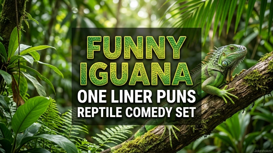 Funny Iguana One Liner Puns Reptile Comedy Set