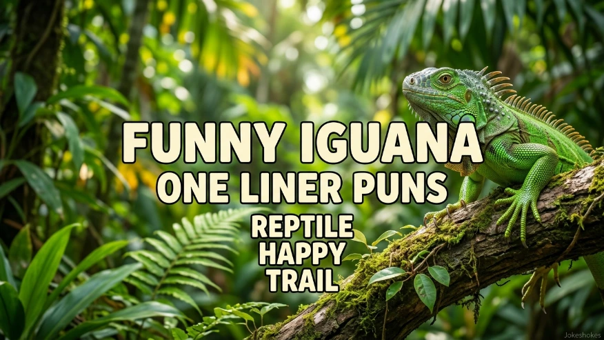 Funny Iguana One Liner Puns Reptile Happy Trail