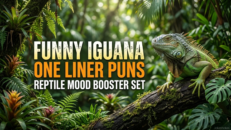 Funny Iguana One Liner Puns Reptile Mood Booster Set