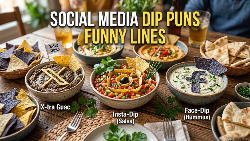 Social Media Dip Puns Funny Lines