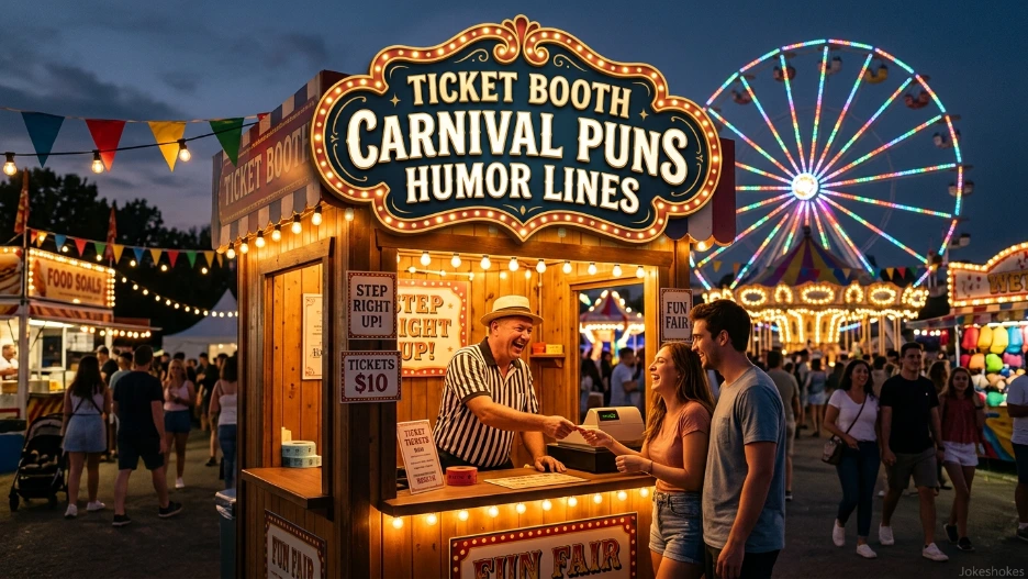Ticket Booth Carnival Puns Humor Lines