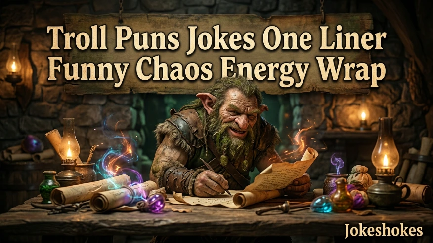 Troll Puns Jokes One Liner Funny Chaos Energy Wrap