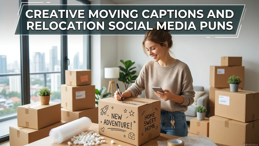 Creative Moving Captions and Relocation Social Media Puns