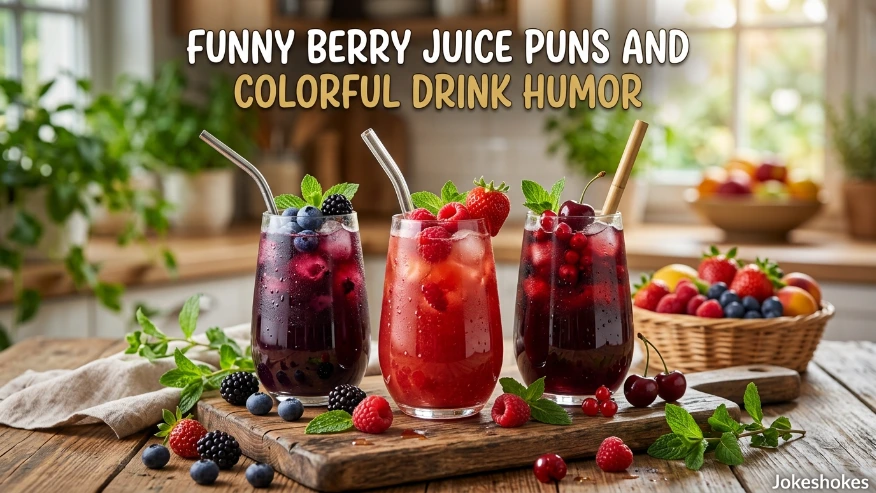 Funny Berry Juice Puns and Colorful Drink Humor