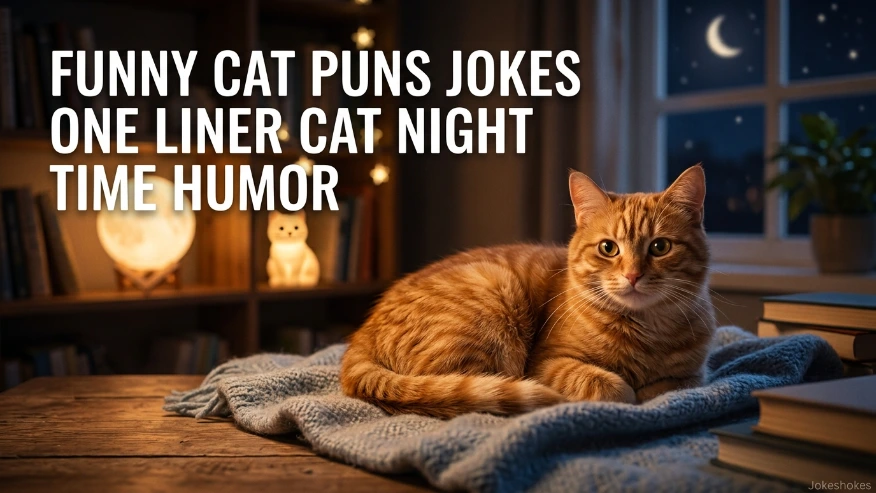 Funny Cat Puns Jokes One Liner Cat Night Time Humor