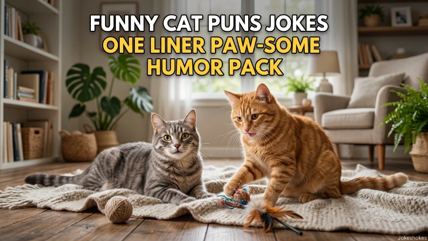 Funny Cat Puns Jokes One Liner Paw-some Humor Pack