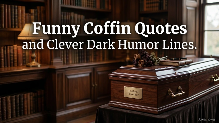 Funny Coffin Quotes and Clever Dark Humor Lines.