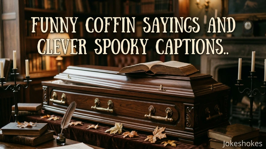 Funny Coffin Sayings and Clever Spooky Captions.