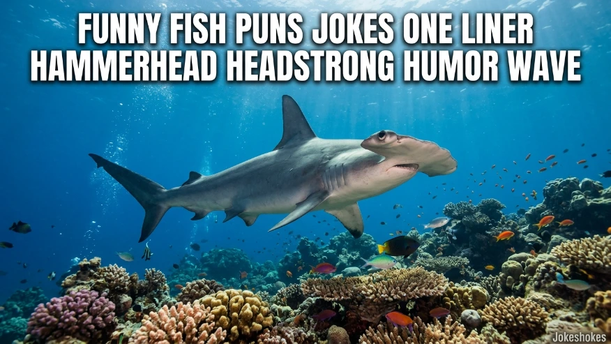 Funny Fish Puns Jokes One Liner Hammerhead Headstrong Humor Wave