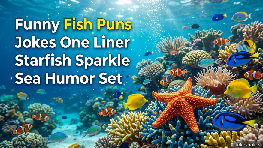 Funny Fish Puns Jokes One Liner Starfish Sparkle Sea Humor Set