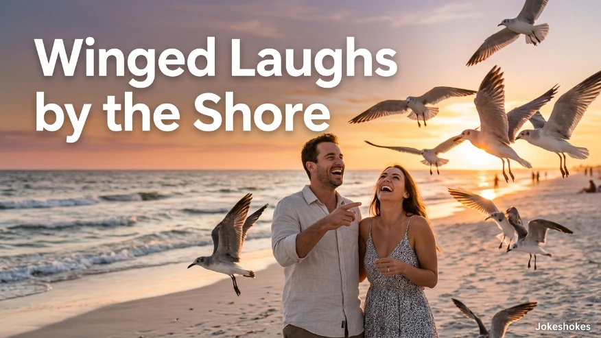 Winged Laughs by the Shore